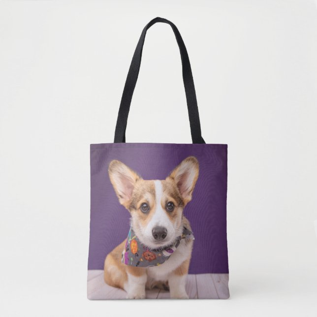Cutest Baby Animals | Halloween Corgi Tote Bag (Front)