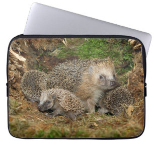 Cutest Baby Animals Hedgehog Family Laptop Sleeve