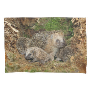 Cutest Baby Animals   Hedgehog Family Pillowcase