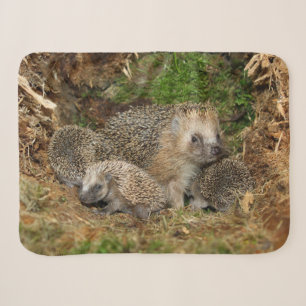 Cutest Baby Animals   Hedgehog Family Sherpa Blanket