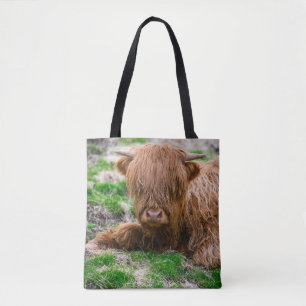 Cutest Baby Animals   Highland Cow Calf Tote Bag