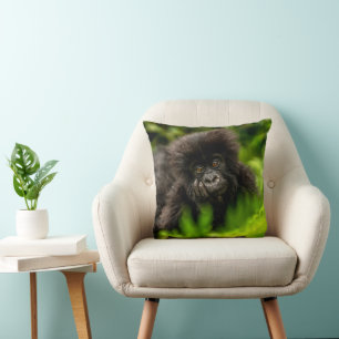 Cutest Baby Animals Infant Mountain Gorilla Throw Pillow
