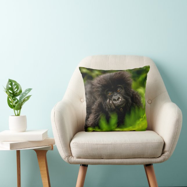 Cutest Baby Animals | Infant Mountain Gorilla Throw Pillow (Chair)