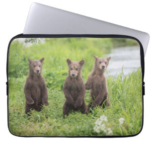 Cutest Baby Animals Kamchatka Brown Bear Cubs Laptop Sleeve