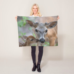 Cutest Baby Animals Key Deer Stag & Fawn Fleece Blanket