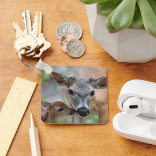 Cutest Baby Animals Key Deer Stag & Fawn Keychain