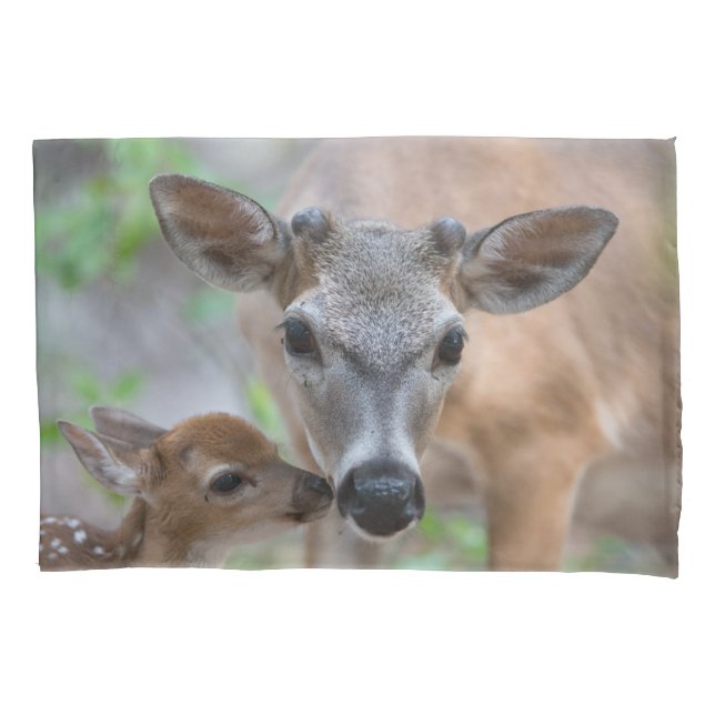 Cutest Baby Animals | Key Deer Stag & Fawn Pillowcase (Front)