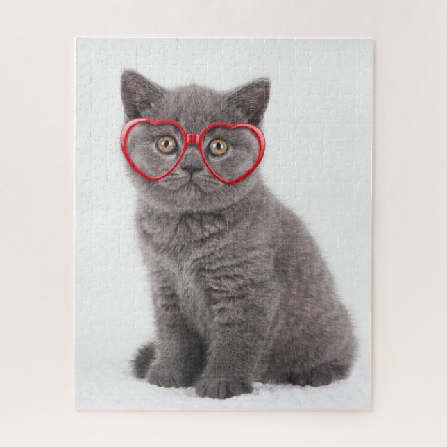 Cutest Baby Animals | Kitten Heart Glasses Jigsaw Puzzle (Vertical)