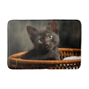 Cutest Baby Animals Kitten in Basket Bath Mat