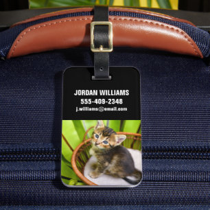 Cutest Baby Animals Kitten in Basket Luggage Tag