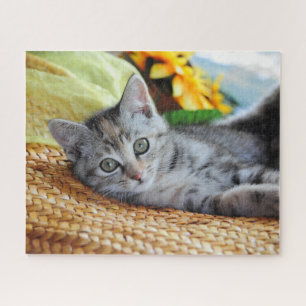 Cutest Baby Animals Kitten Lounging Jigsaw Puzzle