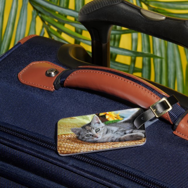 Cutest Baby Animals | Kitten Lounging Luggage Tag (Front Insitu 3)