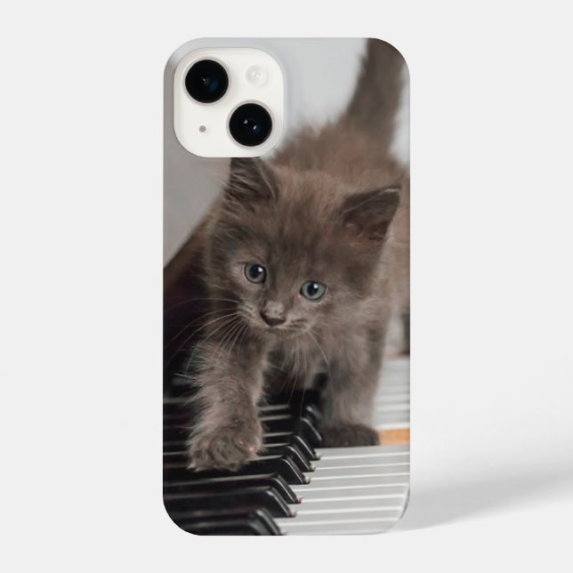 Cutest Baby Animals | Kitten on Piano iPhone Case (Back)