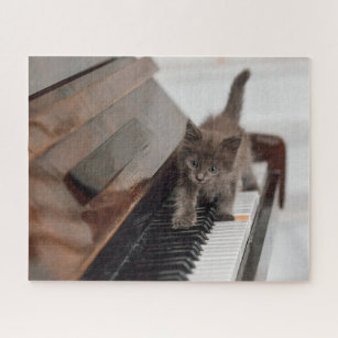 Cutest Baby Animals   Kitten on Piano Jigsaw Puzzle