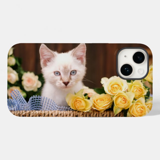 Cutest Baby Animals | Kitten & Yellow Roses Case-Mate iPhone Case (Back (Horizontal))