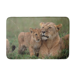 Cutest Baby Animals Lion Cub & Mother Bath Mat