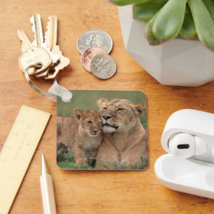 Cutest Baby Animals   Lion Cub & Mother Keychain