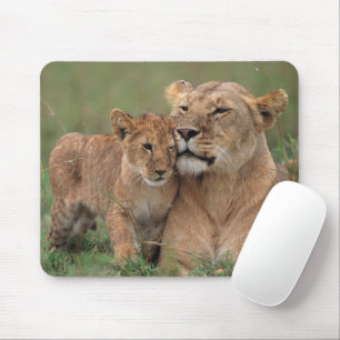Cutest Baby Animals   Lion Cub & Mother Mouse Pad