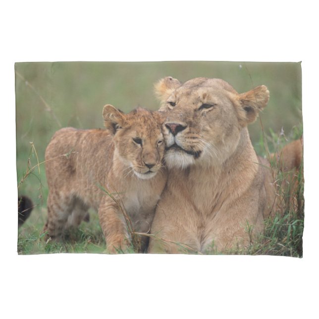 Cutest Baby Animals | Lion Cub & Mother Pillowcase (Front)