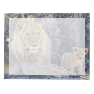 Cutest Baby Animals Lion Dad & Cub Notepad
