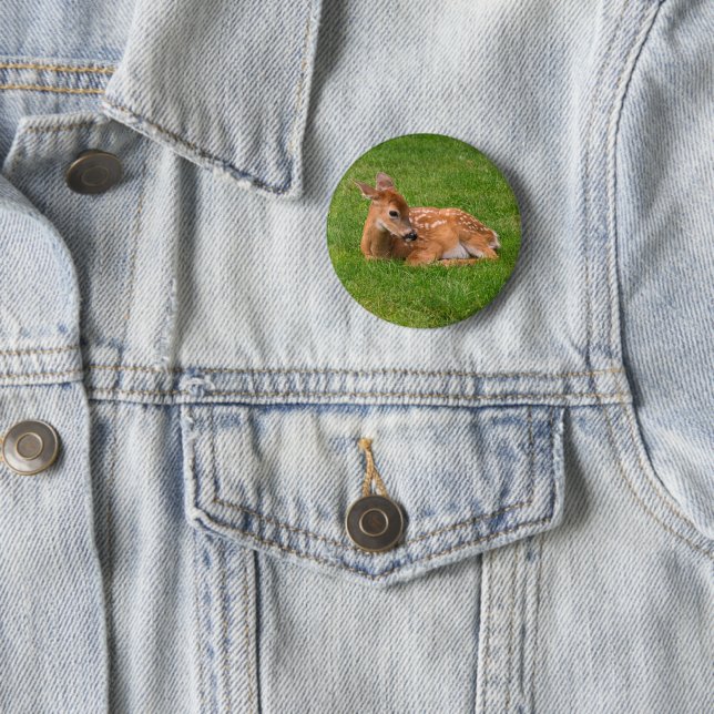 Cutest Baby Animals | Little Fawn 2 Inch Round Button (In Situ)