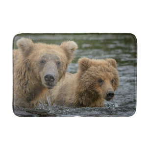Cutest Baby Animals   Mama Bear & Her Cubs Bath Mat