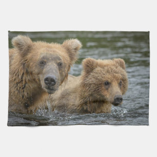 Cutest Baby Animals Mama Bear & Her Cubs Kitchen Towel