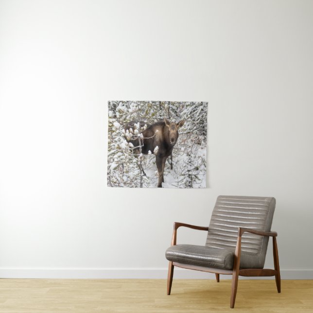 Cutest Baby Animals | Moose Calf Tapestry (In Situ (Horizontal))
