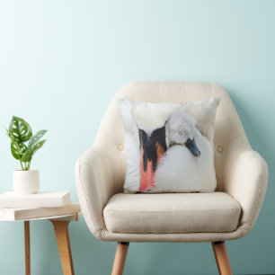 Cutest Baby Animals Mother & Baby Mute Swan Throw Pillow