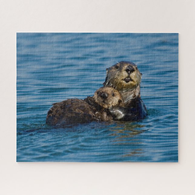 Cutest Baby Animals | Mother & Baby Sea Otter Jigsaw Puzzle (Horizontal)