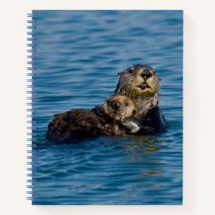 Cutest Baby Animals Mother & Baby Sea Otter Notebook