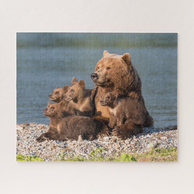 Cutest Baby Animals | Mother Bear & Cubs Jigsaw Puzzle (Horizontal)