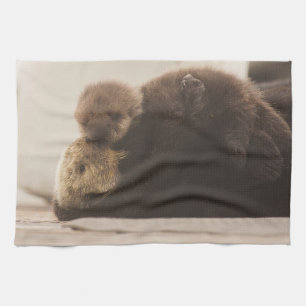 Cutest Baby Animals Newborn Otter Pup Kitchen Towel