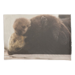 Cutest Baby Animals   Newborn Otter Pup Pillowcase