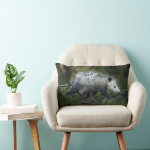 Cutest Baby Animals   Opossum Mom & Kids Lumbar Pillow