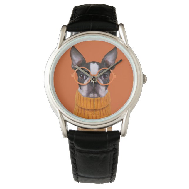 Cutest Baby Animals | Orange Boston Terrier Watch (Front)