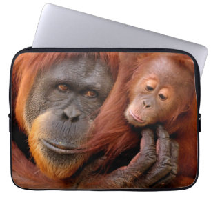 Cutest Baby Animals   Orangutan Mom & Baby Laptop Sleeve