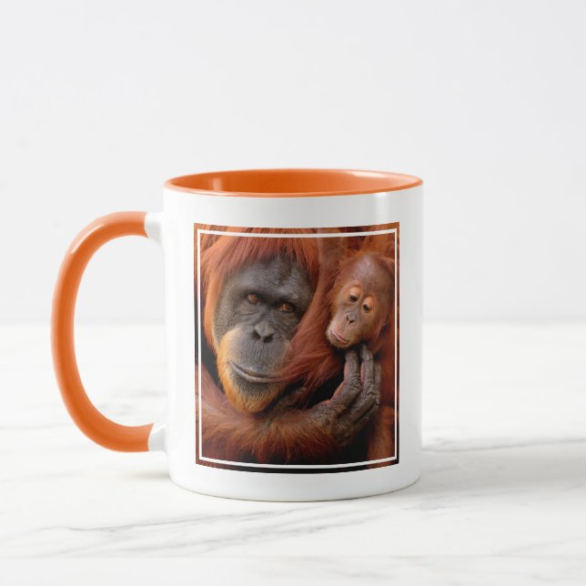 Cutest Baby Animals | Orangutan Mom & Baby Mug (Left)