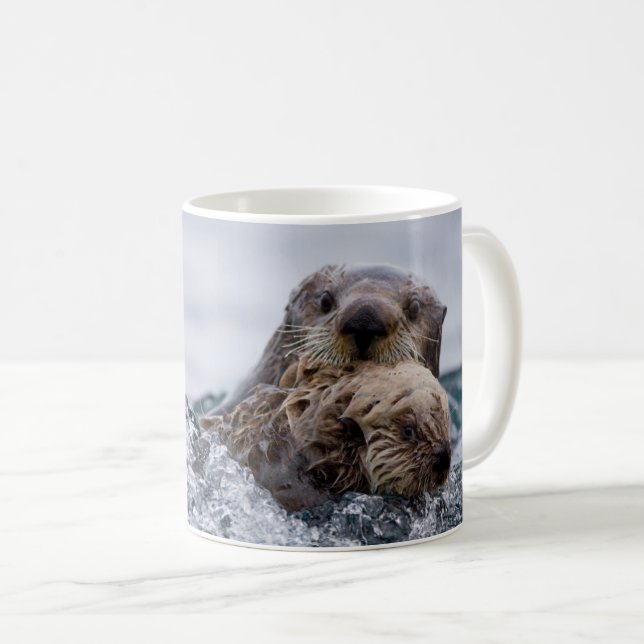 Cutest Baby Animals | Otter Baby & Mother Coffee Mug (Front Right)