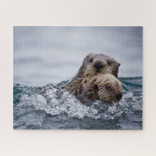 Cutest Baby Animals   Otter Baby & Mother Jigsaw Puzzle