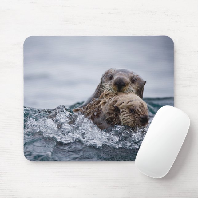 Cutest Baby Animals | Otter Baby & Mother Mouse Pad (With Mouse)