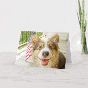 Cutest Baby Animals   Patriotic Corgi Puppy Card