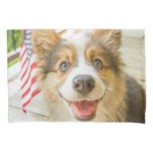 Cutest Baby Animals Patriotic Corgi Puppy Pillowcase