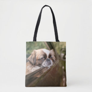 Cutest Baby Animals   Pekingese Puppy in Car Tote Bag