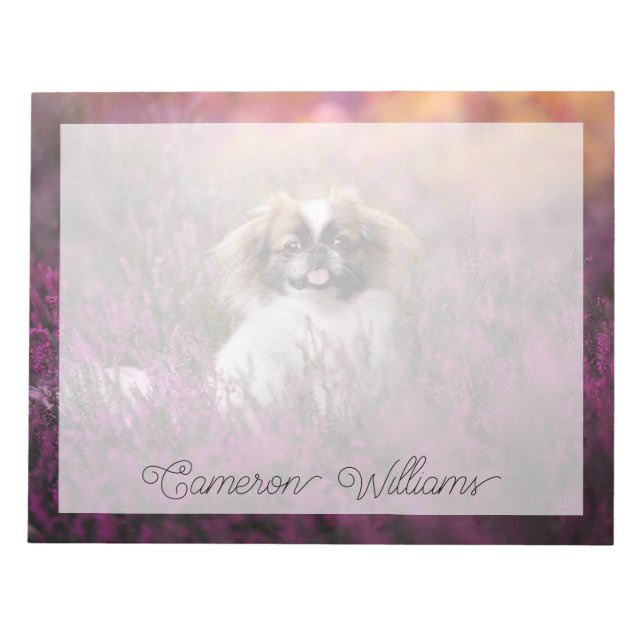 Cutest Baby Animals | Pekingese Puppy Notepad (Front)