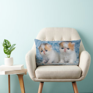 Cutest Baby Animals Persian Calico Kitten Lumbar Pillow