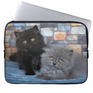 Cutest Baby Animals Persian Kittens on Blanket Laptop Sleeve