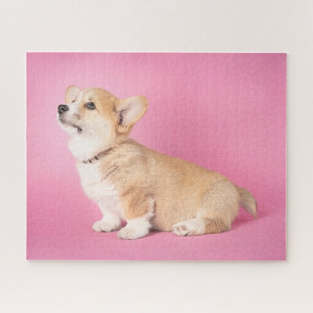 Cutest Baby Animals | Pink Corgi Puppy Jigsaw Puzzle (Horizontal)