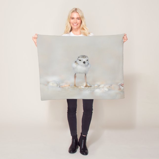 Cutest Baby Animals | Piping Plover Chick Fleece Blanket (In Situ)