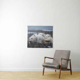Cutest Baby Animals Polar Bear Family Alaska Tapestry